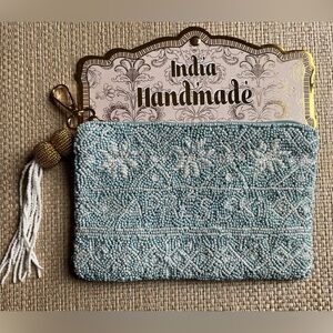 Wandering Moon Blue Apres Ski Beaded
Pouch New